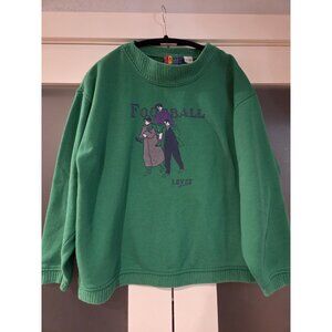 Vtg Levi’s Sport Football Sweatshirt Green Graphic Crewneck USA L Unisex
